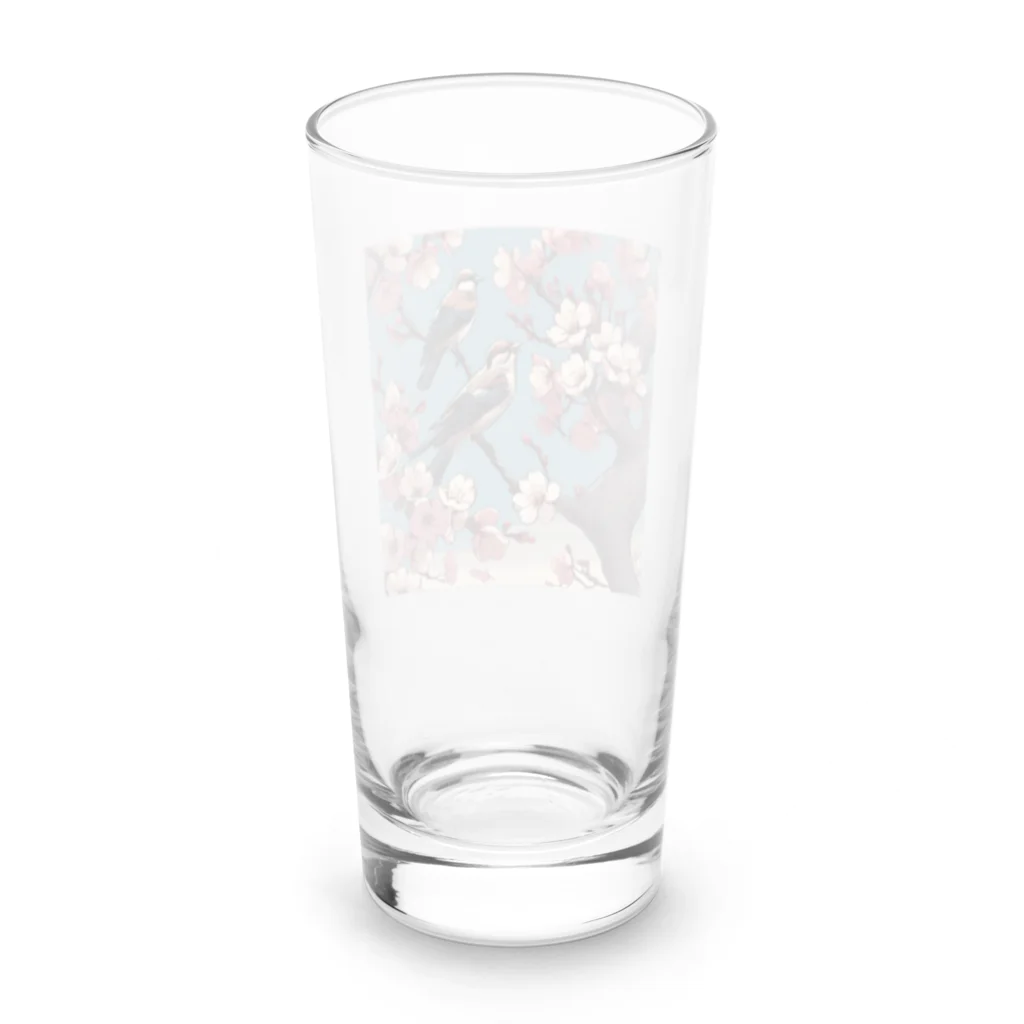 ウェブエンパイアの桜と雀（Cherry blossom & sparrow)  01 Long Sized Water Glass :back