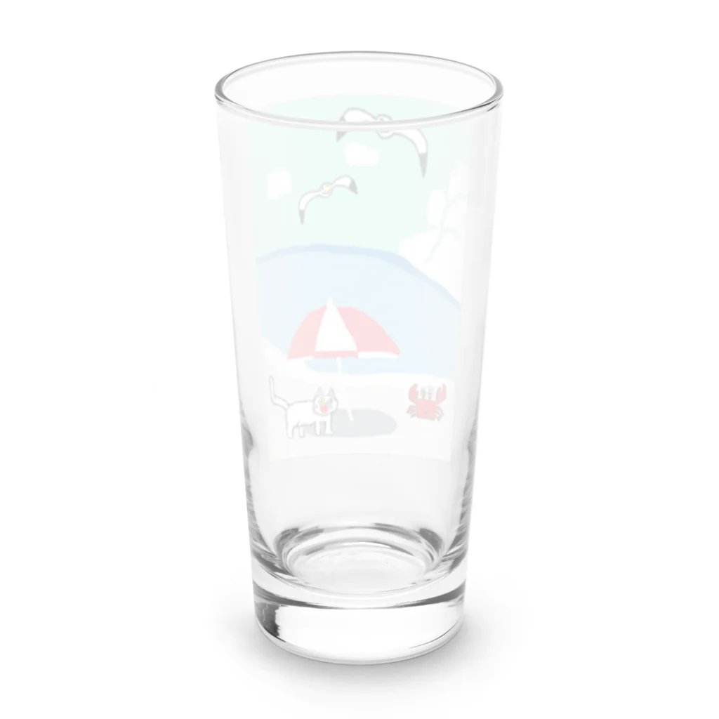 エマメ本舗のオッドアイの白猫エマメちゃんグッズ Long Sized Water Glass :back