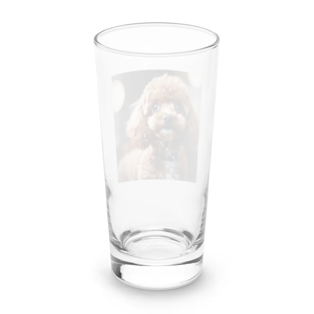 shaiermoiの首をかしげているトイプードル Long Sized Water Glass :back