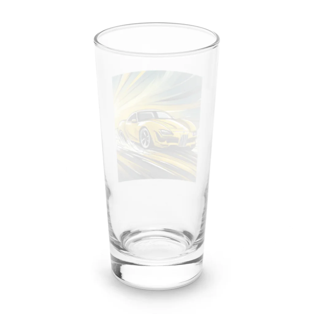 Try Anythingのイエロー スポーツカー コレクション Long Sized Water Glass :back