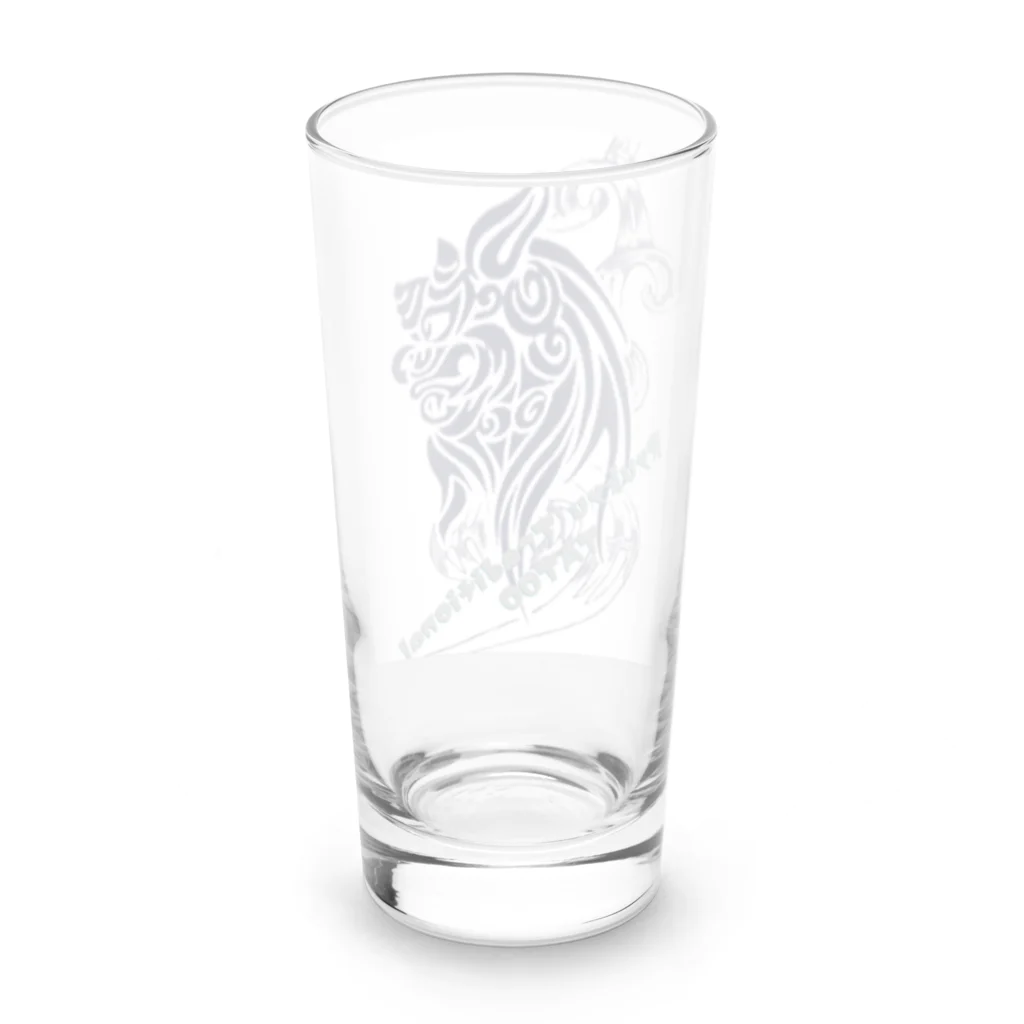 Licca's LickのRyukyu traditional シーサー(絣柄　波) Long Sized Water Glass :back