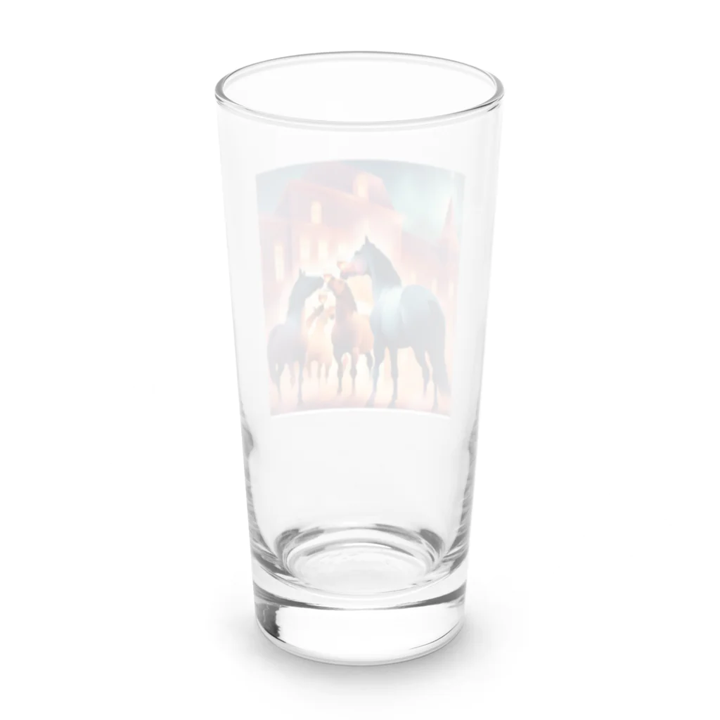 runbitの乾杯している馬たち Long Sized Water Glass :back