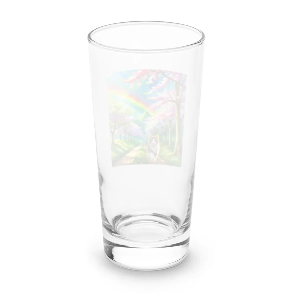 saiun888の虹の橋を渡って帰ってきたトラ猫 Long Sized Water Glass :back