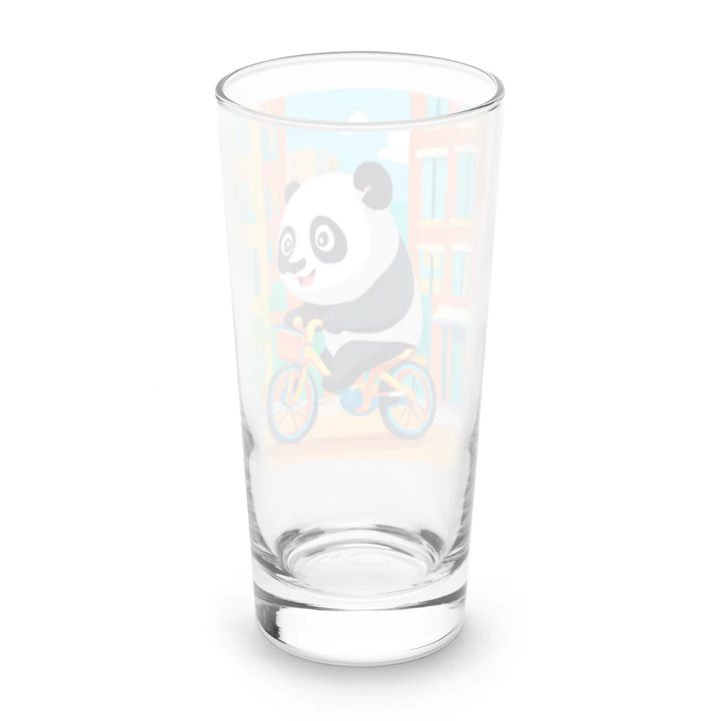 毎日の生活に、ほっこり笑顔と幸せを✨のMr.パンダライダー Long Sized Water Glass :back