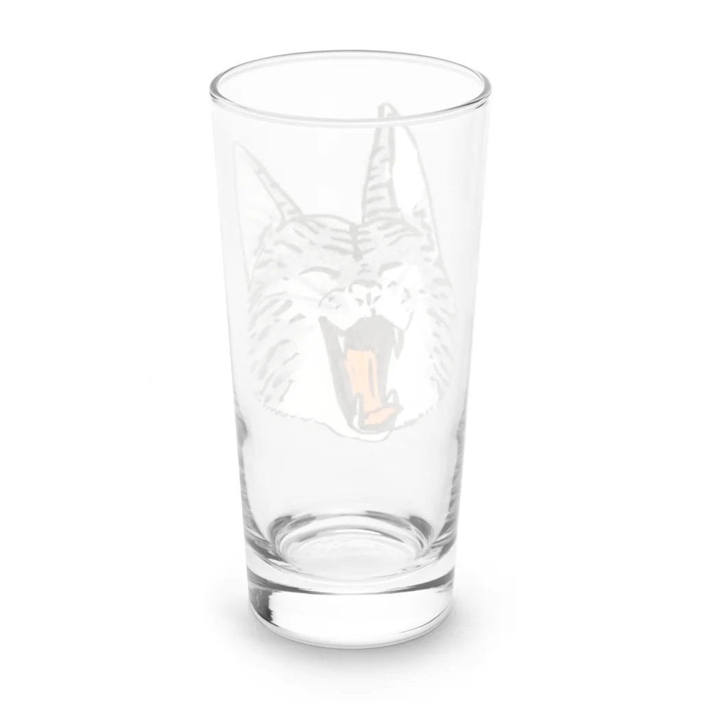 うーさんのキジトラねこ　あくび Long Sized Water Glass :back