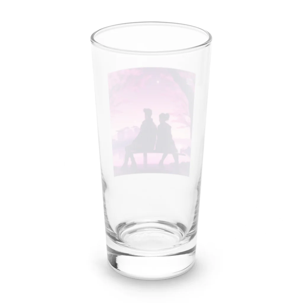 kichamanの夜桜デート Long Sized Water Glass :back