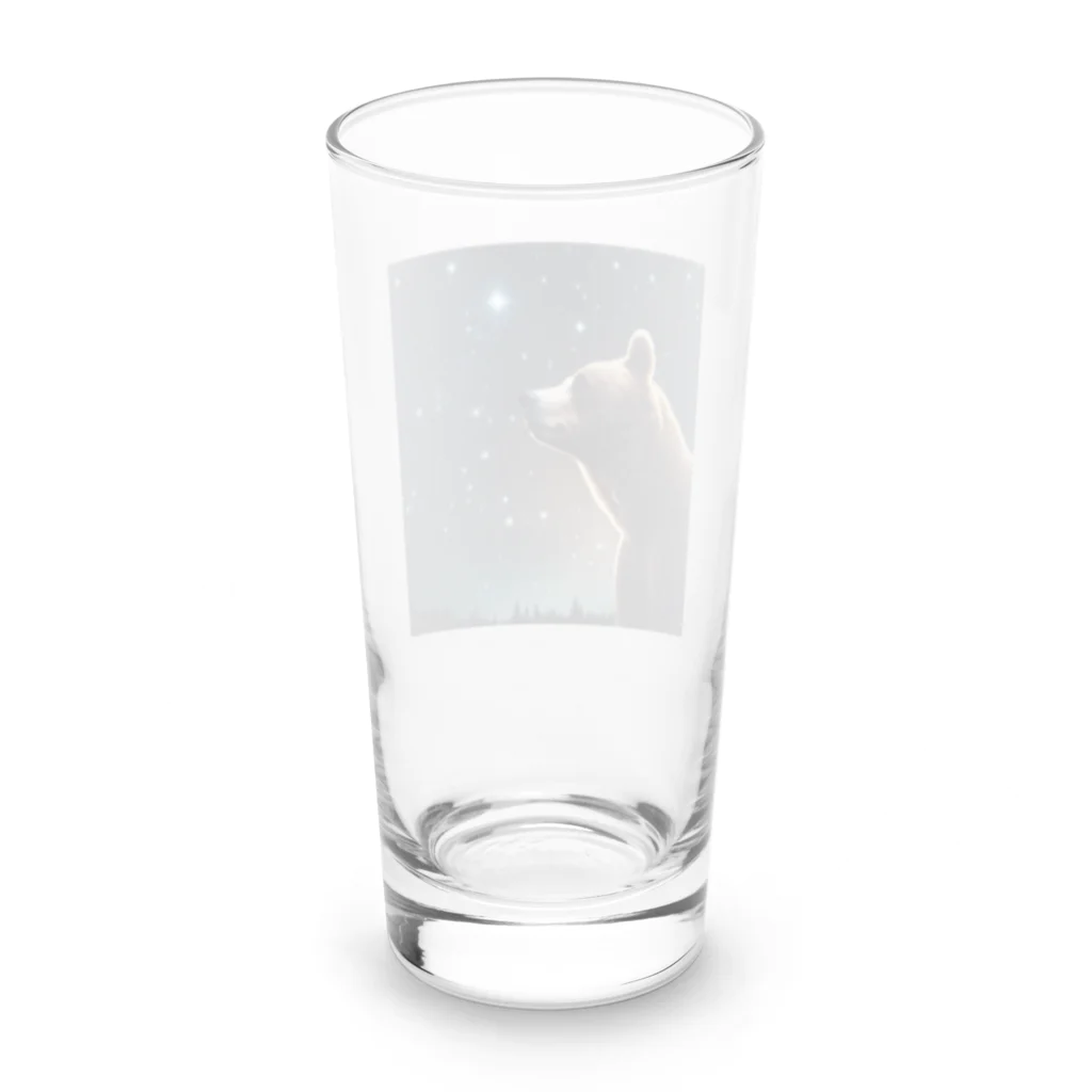 ビビッドストアの星を眺めるかわいい熊 Long Sized Water Glass :back