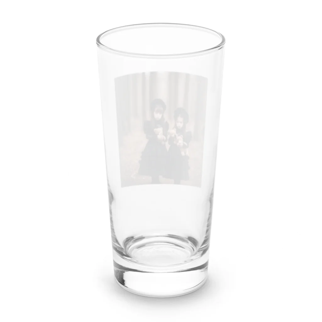 neYunのゴスロリ姉妹はお揃いのクマさん達と一緒にお出かけ Long Sized Water Glass :back