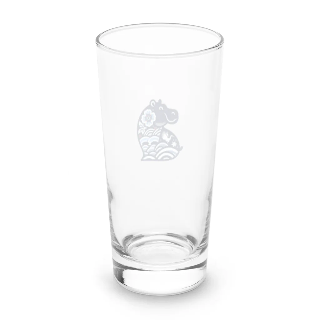 MYoshiの和柄　カバ④ Long Sized Water Glass :back