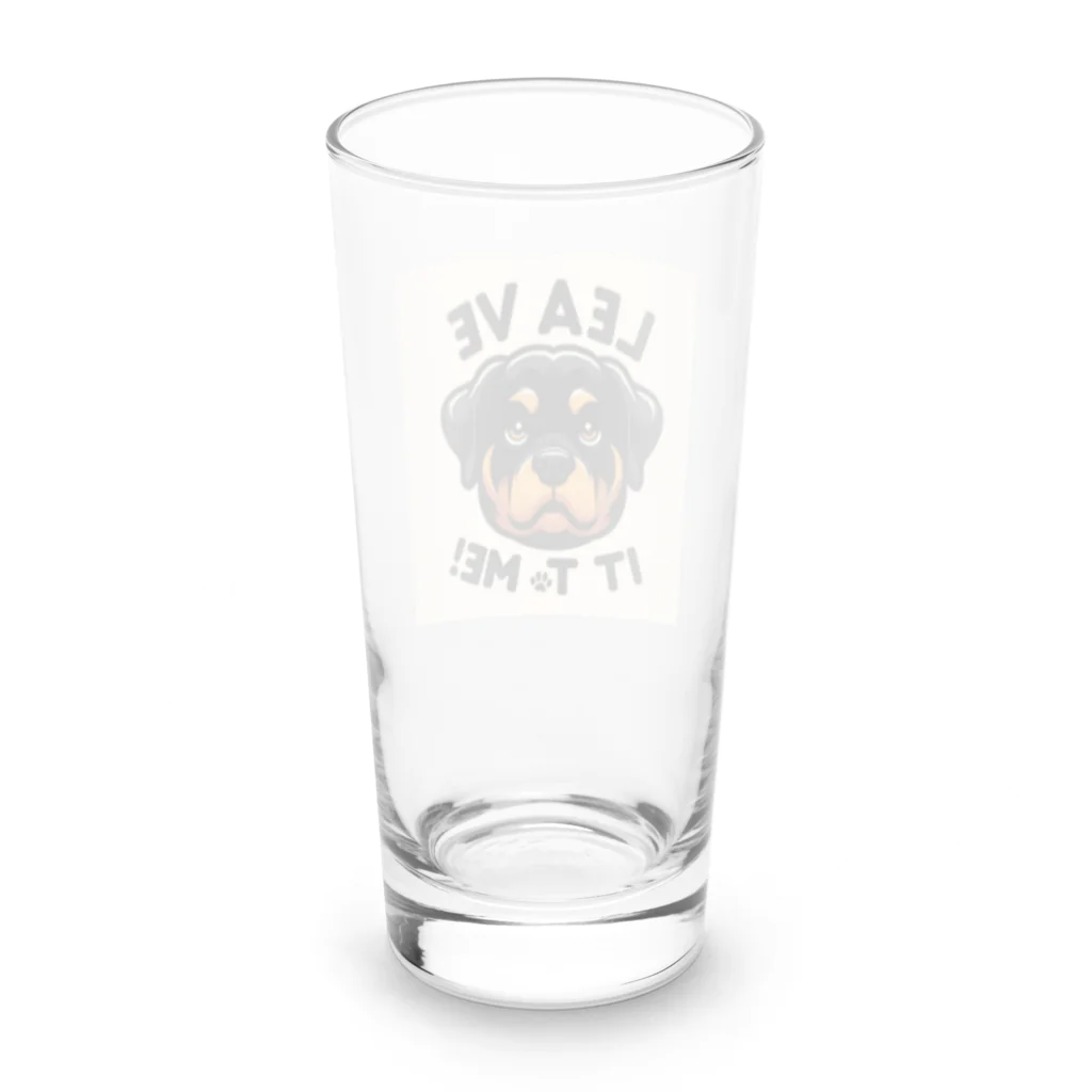 keikei5の力強い表情を見せるロットワイラー🐾 Long Sized Water Glass :back