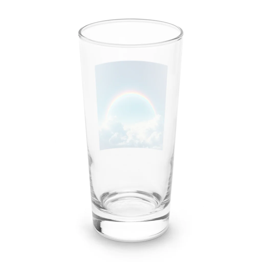 青と緑の青い空と虹 Long Sized Water Glass :back