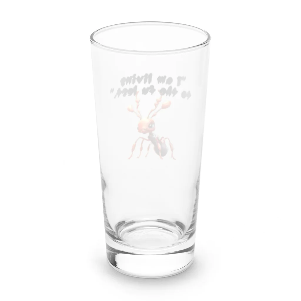 ツキノシタ/ tukinoshitaの蟻さんと精一杯生きていますの英字 Long Sized Water Glass :back