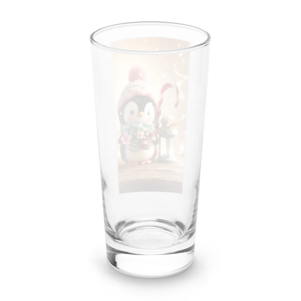 かんぱい工房のかわいいクリスマスペンギン Long Sized Water Glass :back