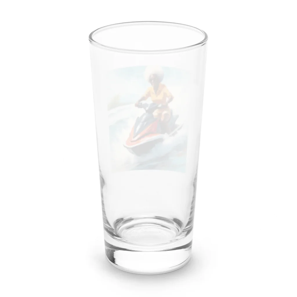 qloのジェットスキー乗り乗りグランマ Long Sized Water Glass :back