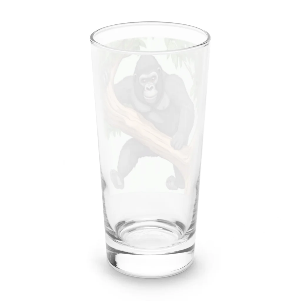 namuhatimanの木を登っているゴリラ Long Sized Water Glass :back