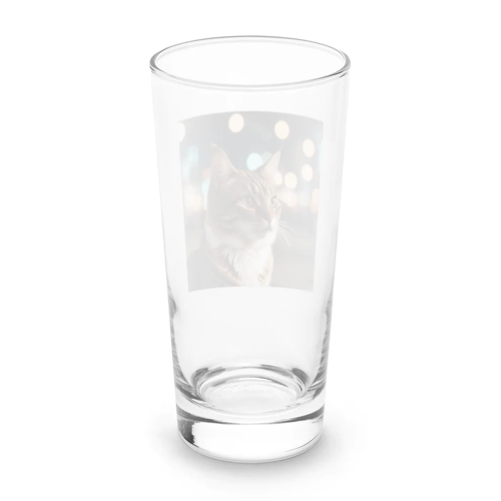 hiroaki75の何か考えているようで何も考えてない猫 Long Sized Water Glass :back