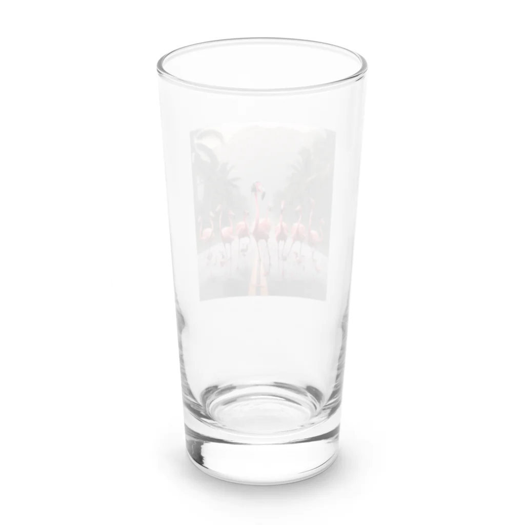 tanayaの音楽を聴くフラミンゴ Long Sized Water Glass :back