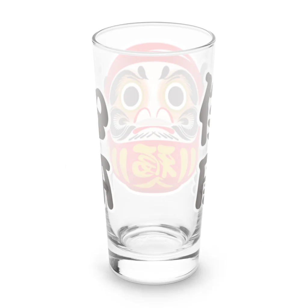 お絵かき屋さんの「心体健康」だるま ダルマ 達磨  Long Sized Water Glass :back