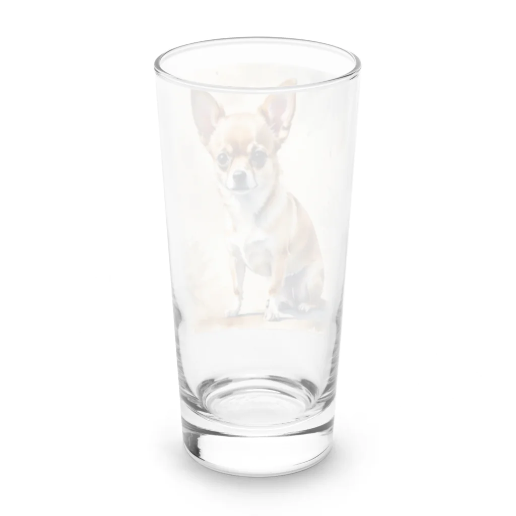 Animal Illustration shopのChihuahua　チワワ　水彩画風 Long Sized Water Glass :back