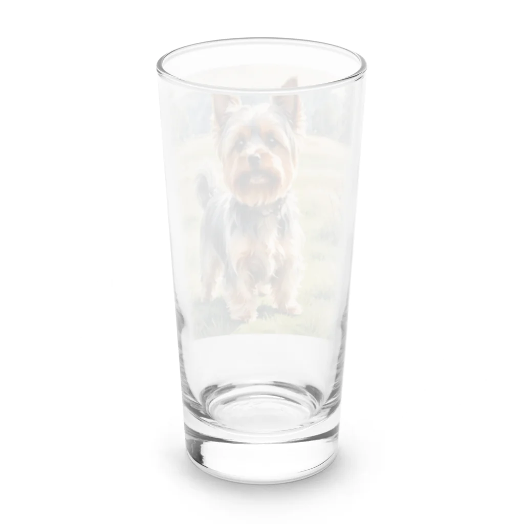 Animal Illustration shopのヨークシャー・テリア　Yorkshire Terrier　水彩画風 Long Sized Water Glass :back