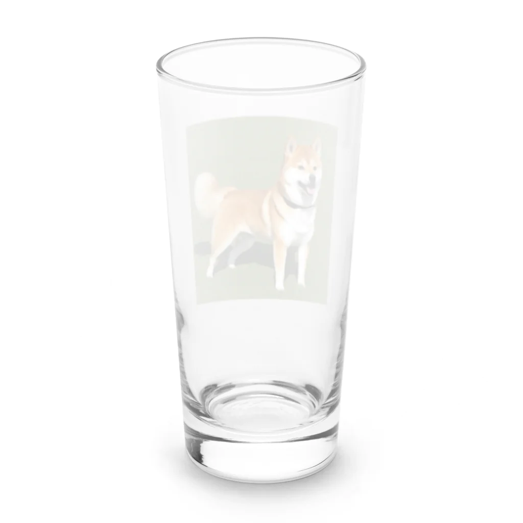 柴犬大好きマンのかわいい柴犬　赤毛 Long Sized Water Glass :back