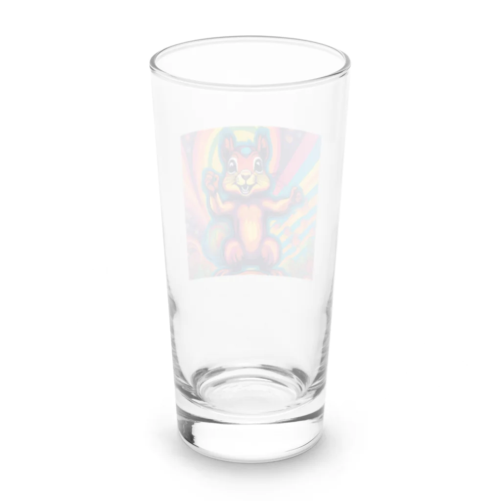 ぽりぽりのお店のサイケなリスくん Long Sized Water Glass :back