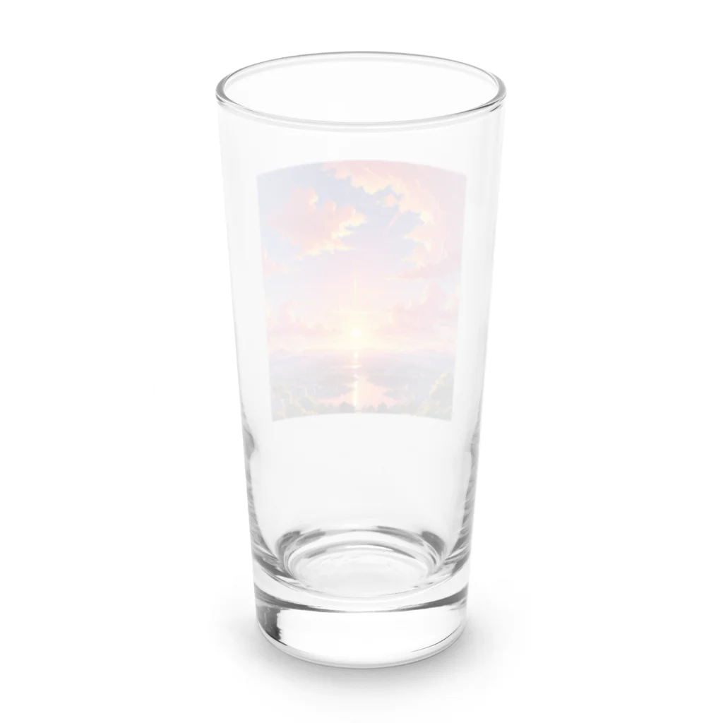 ikeikeikedaの街を照らす夕陽（景色シリーズ） Long Sized Water Glass :back