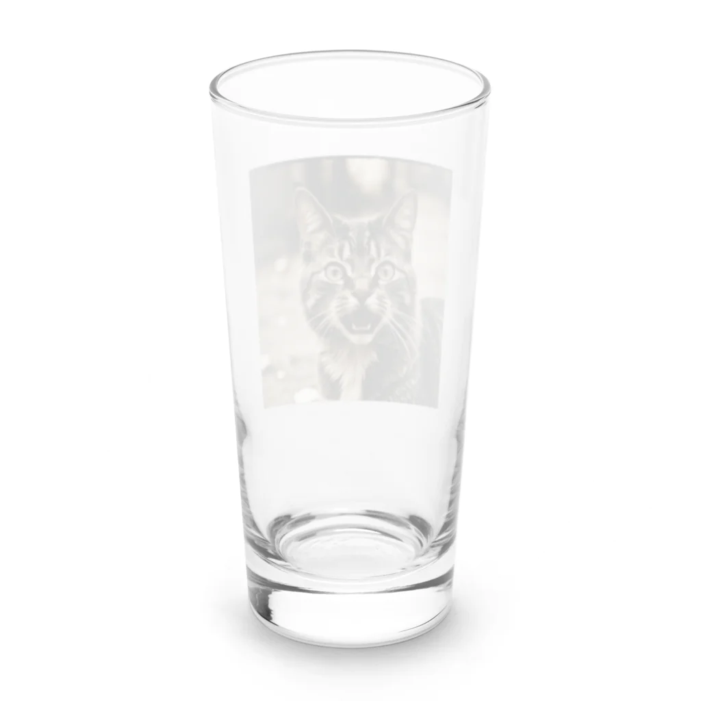 安達聖也の怒ってるネコ Long Sized Water Glass :back