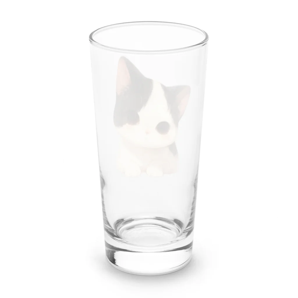 Cute Animalsのモノクロ猫 Long Sized Water Glass :back