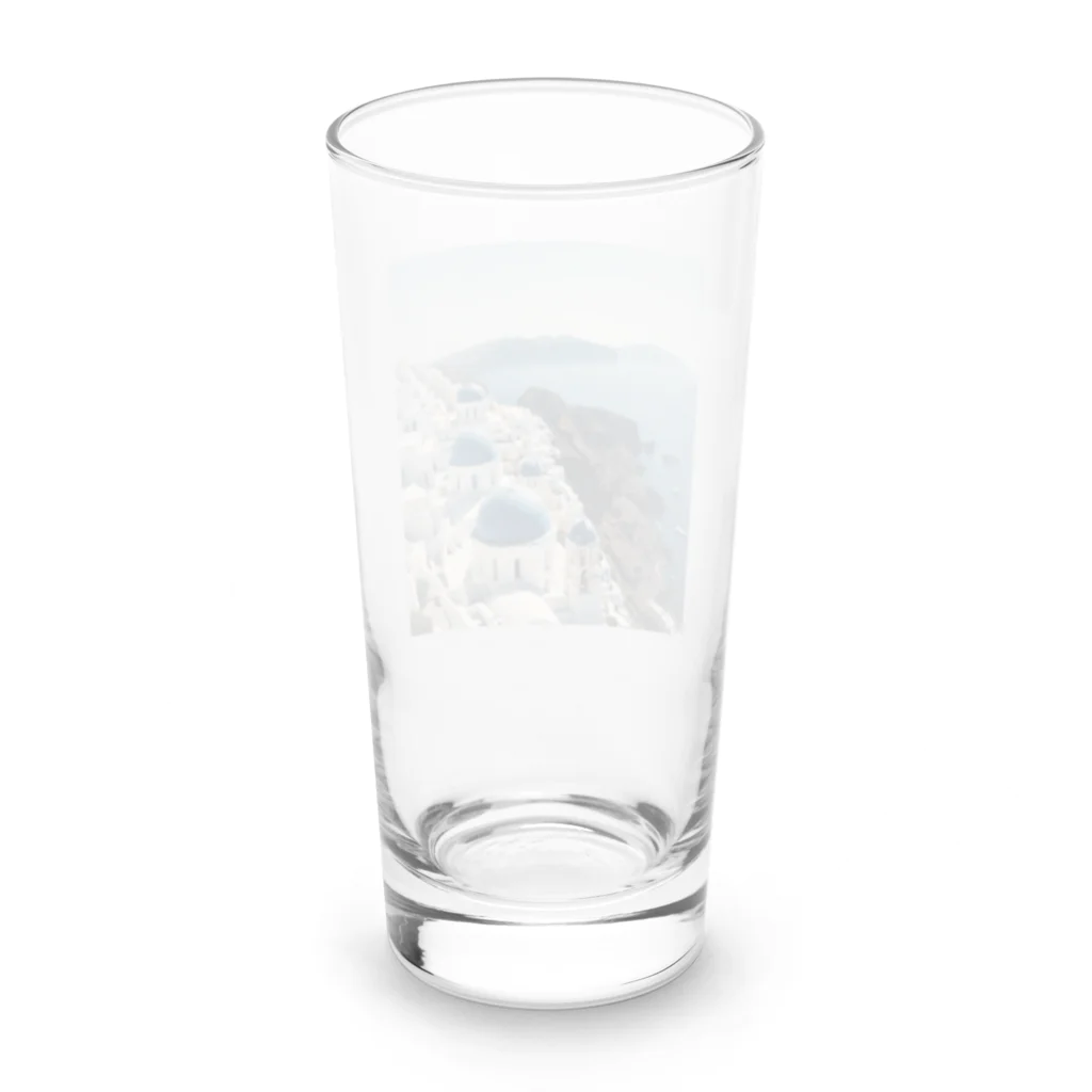 Kitty55のギリシャサントリーニ島 Long Sized Water Glass :back