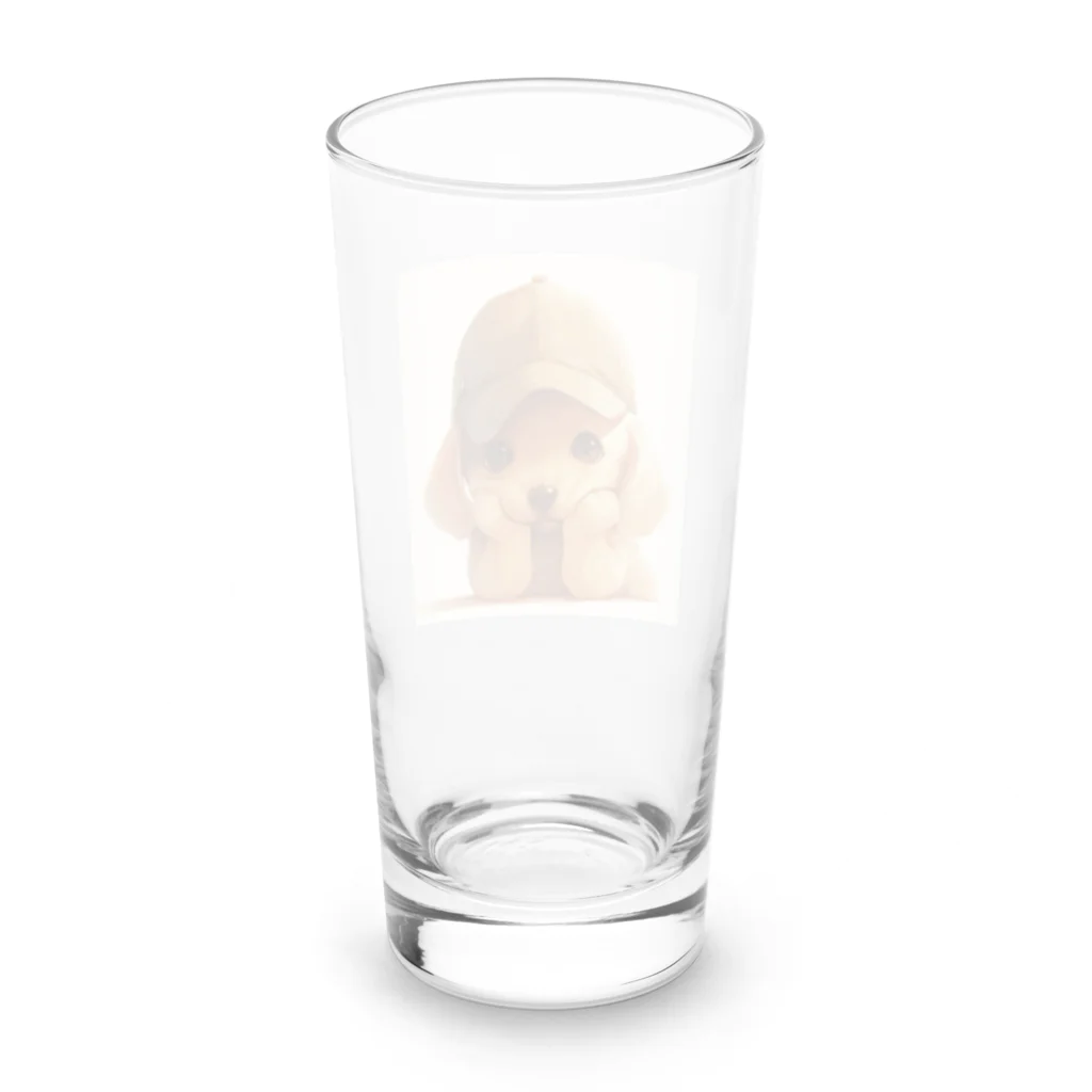 AQUAMETAVERSEのキャプをかぶった可愛い子犬 Marsa 106 Long Sized Water Glass :back