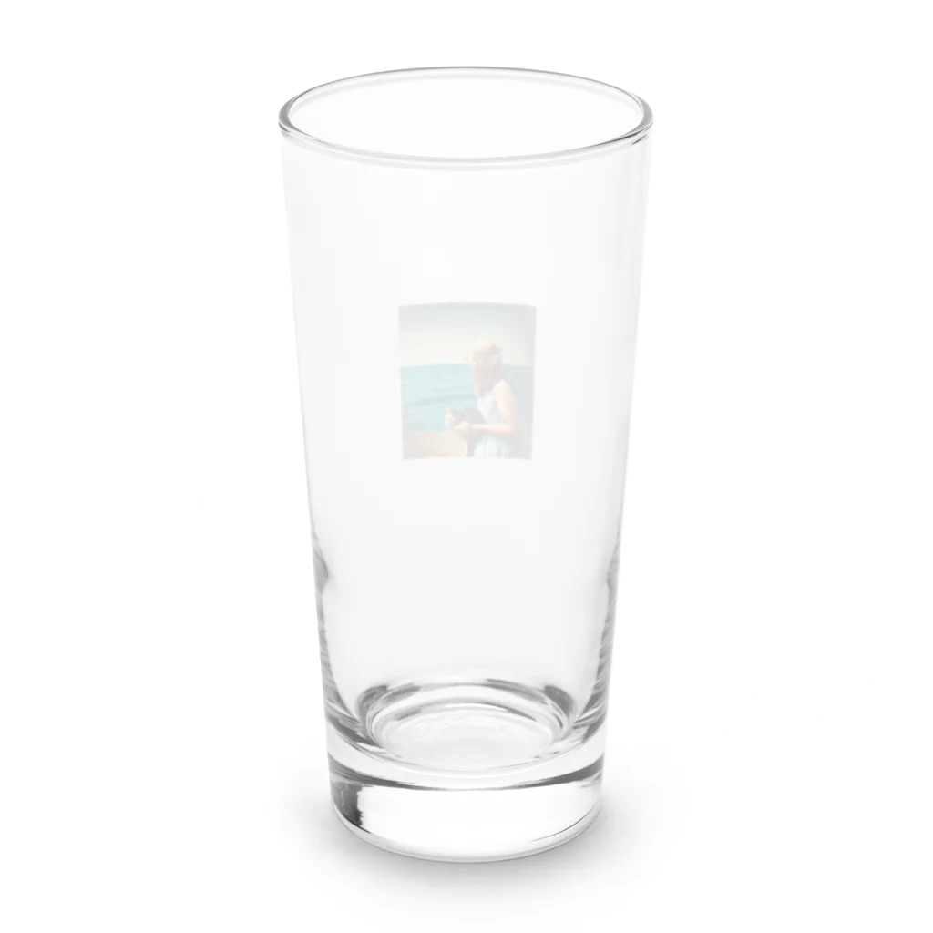 やま　イラストレーター　HEXA NET 販売美麗イラストレーター描きますの海と女の子 Long Sized Water Glass :back