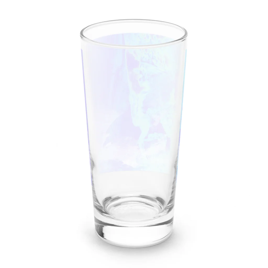 Equinoxの水色の流れるような手描きテクスチャ Long Sized Water Glass :back