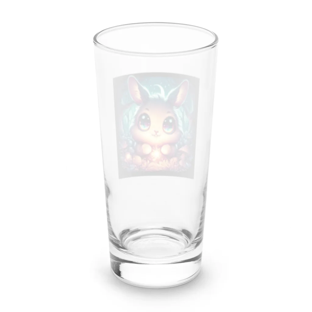 たんたん狸の不気味で可愛い森の不気味で可愛いウサギ001 Long Sized Water Glass :back