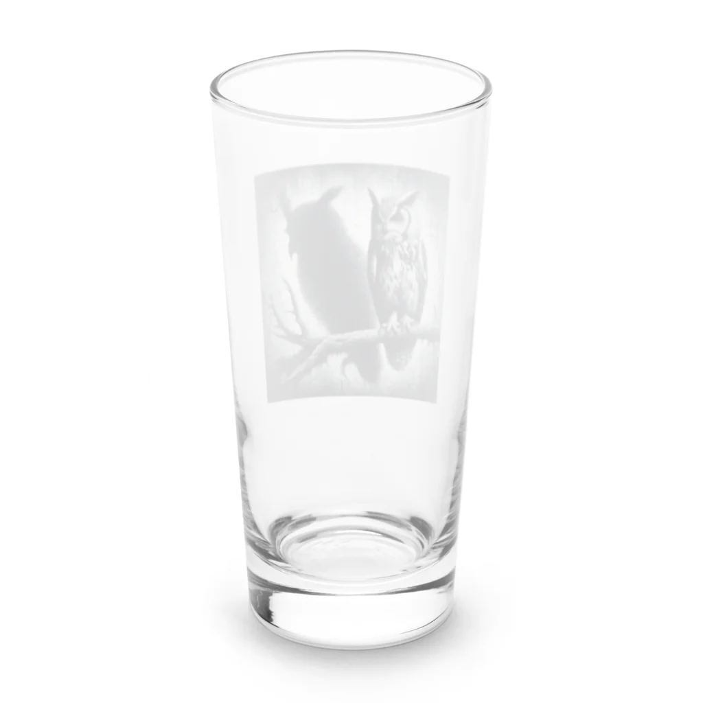 万事屋の不思議な魅力漂う梟 Long Sized Water Glass :back