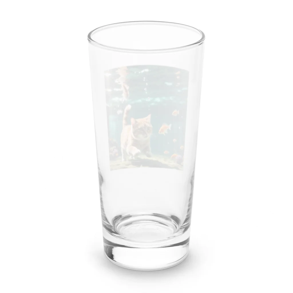 sion1010の泳ぐ猫グッズ Long Sized Water Glass :back