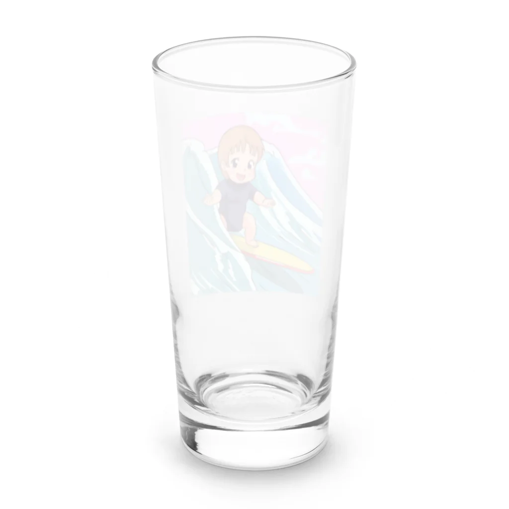 hibiking06の赤ちゃん　サーフィン Long Sized Water Glass :back