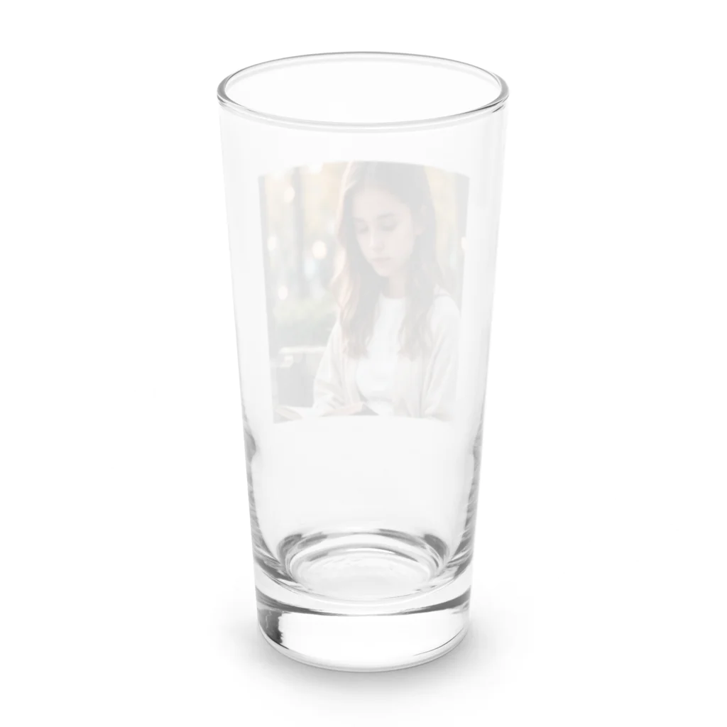 uho_uhoの読書している少女 Long Sized Water Glass :back