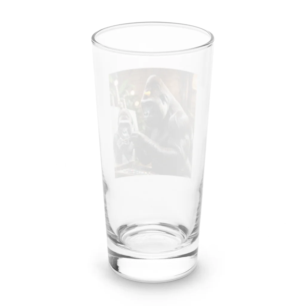 fumi_sportsの絵画人、ゴリラ Long Sized Water Glass :back