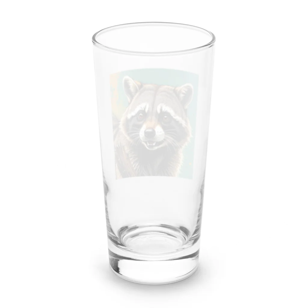 たわしのキリっとしたアライグマ Long Sized Water Glass :back