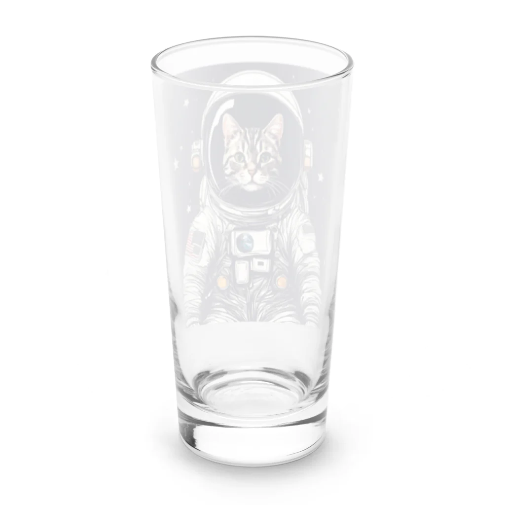 雑貨屋猫布団の猫の宇宙飛行士 Long Sized Water Glass :back