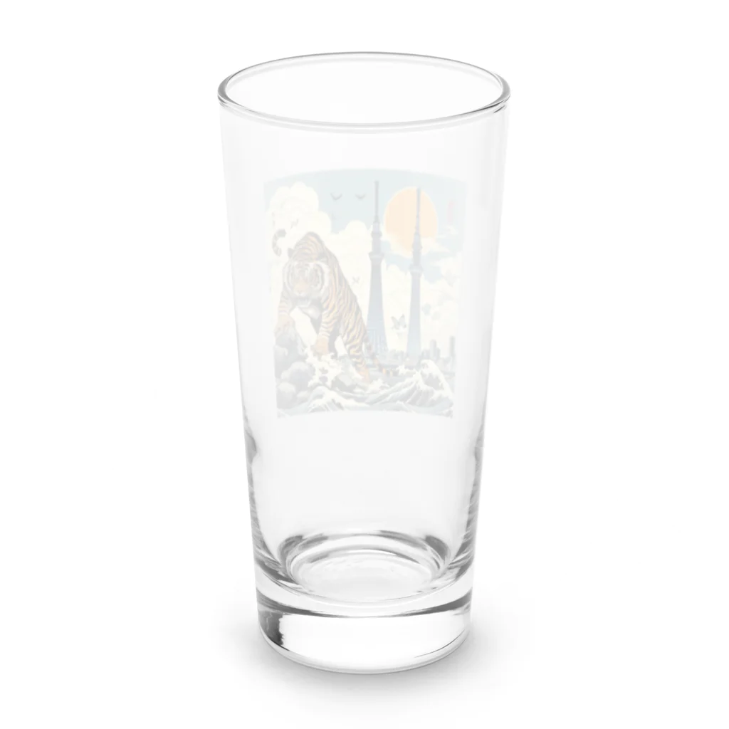 momonekokoのワイルドな虎 Long Sized Water Glass :back