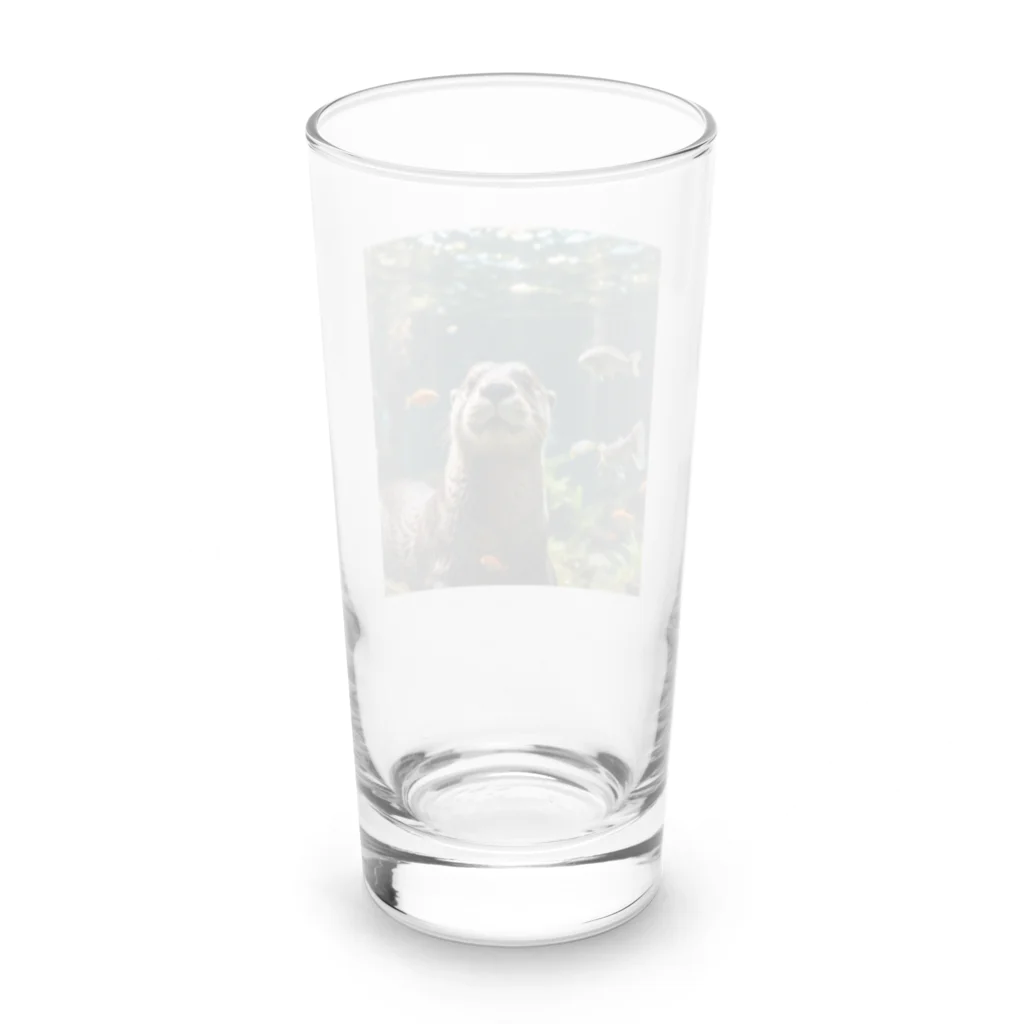 kawausonの水中で気ままに泳ぐ愛らしいカワウソ Long Sized Water Glass :back