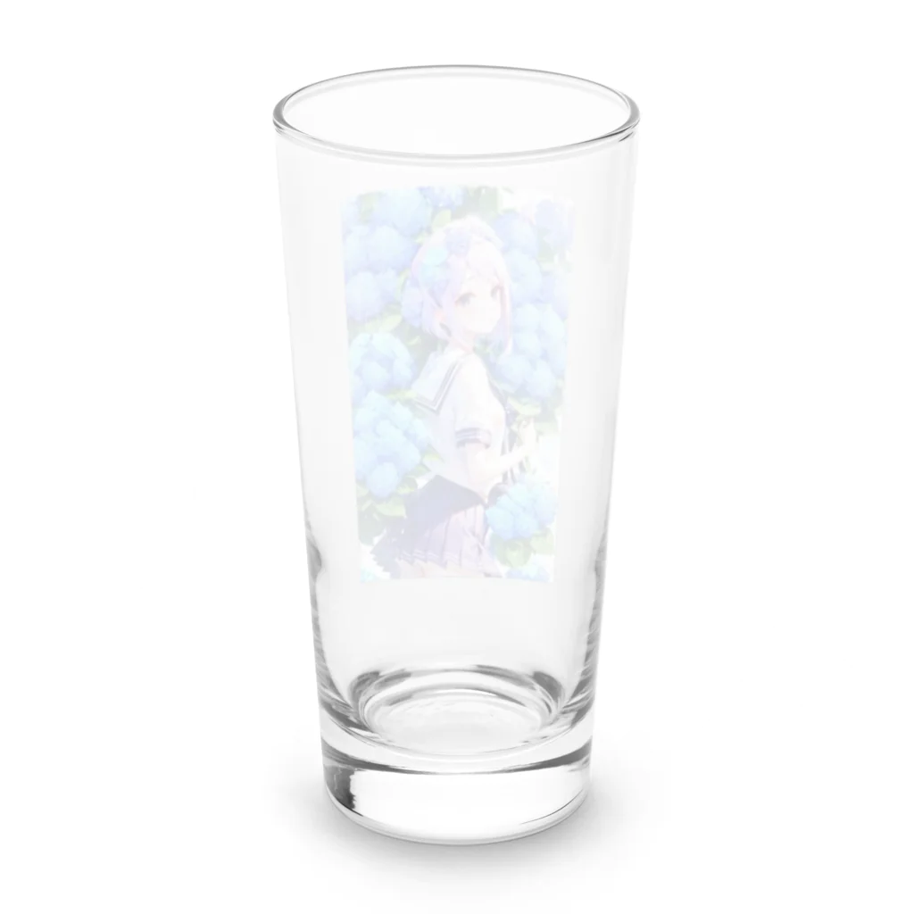 マグロの煮付けの紫陽花 Long Sized Water Glass :back