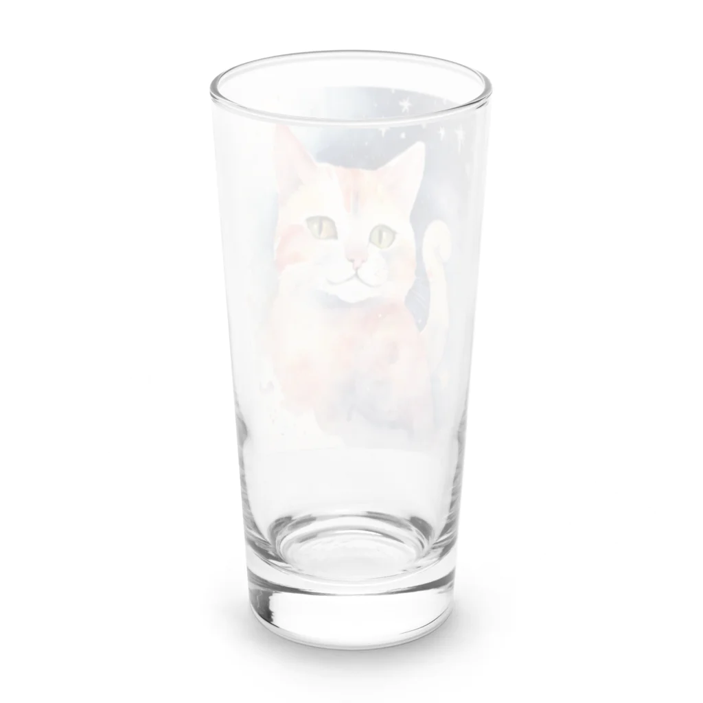 星降る夜にの微笑猫 Long Sized Water Glass :back