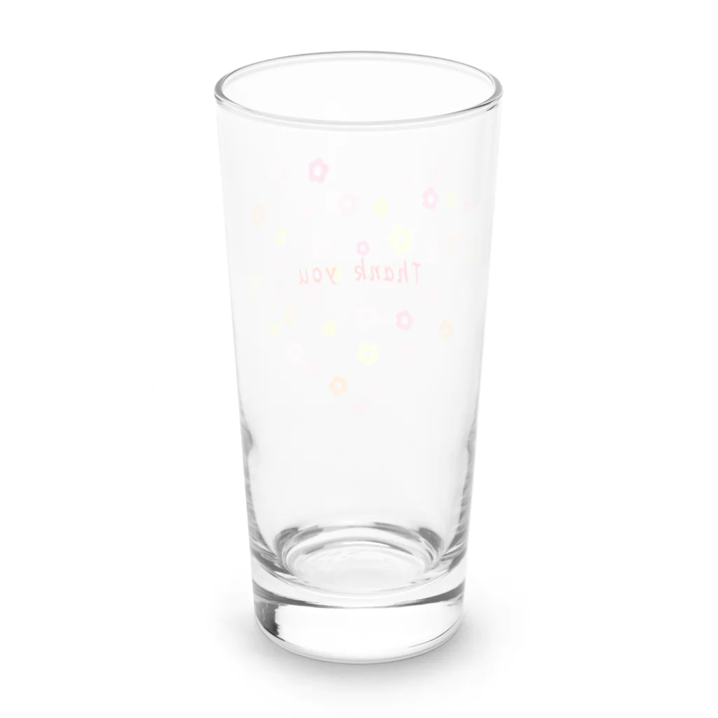 ainarukokoroのありがとう　感謝　Thank you プレゼント　かわいい　ハート Long Sized Water Glass :back