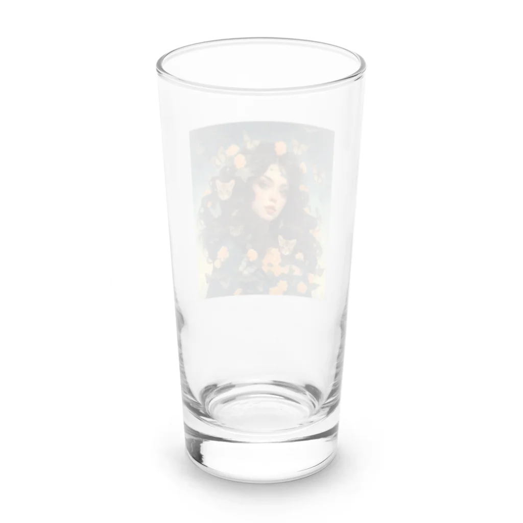 AQUAMETAVERSEの花と女と猫　なでしこ1478 Long Sized Water Glass :back