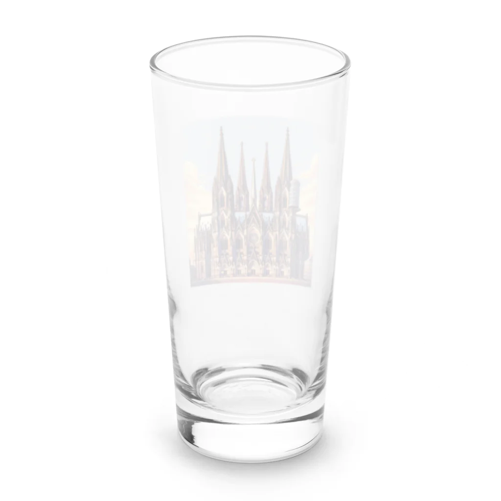 Pixel Art Goodsのケルン大聖堂（pixel art） Long Sized Water Glass :back