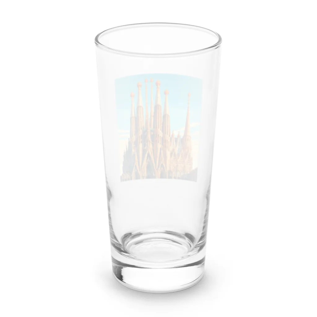 Pixel Art Goodsのサクラダファミリア（pixel art） Long Sized Water Glass :back