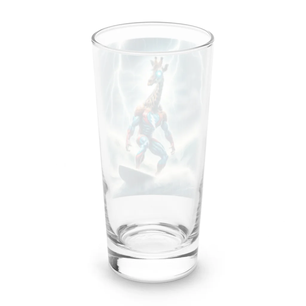 アニマルxスポーツグッズ「アニマル・ヒーローズ」の『キリンKOJIRO - 波乗り嵐での挑戦』 Long Sized Water Glass :back